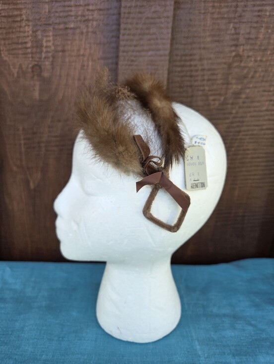 Vintage Accessories - Vintage Mink Fur Hat w/ Millinery TAGS Headband Crown